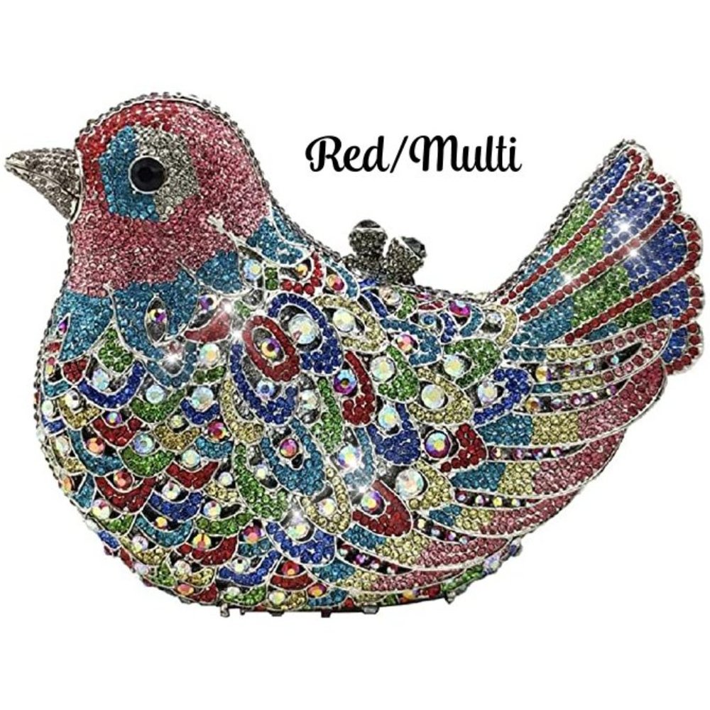 NWT Sparkling Bling Swarovski Crystal Rhinestone Bird Clutch Purse + FRE… - Picture 7 of 17